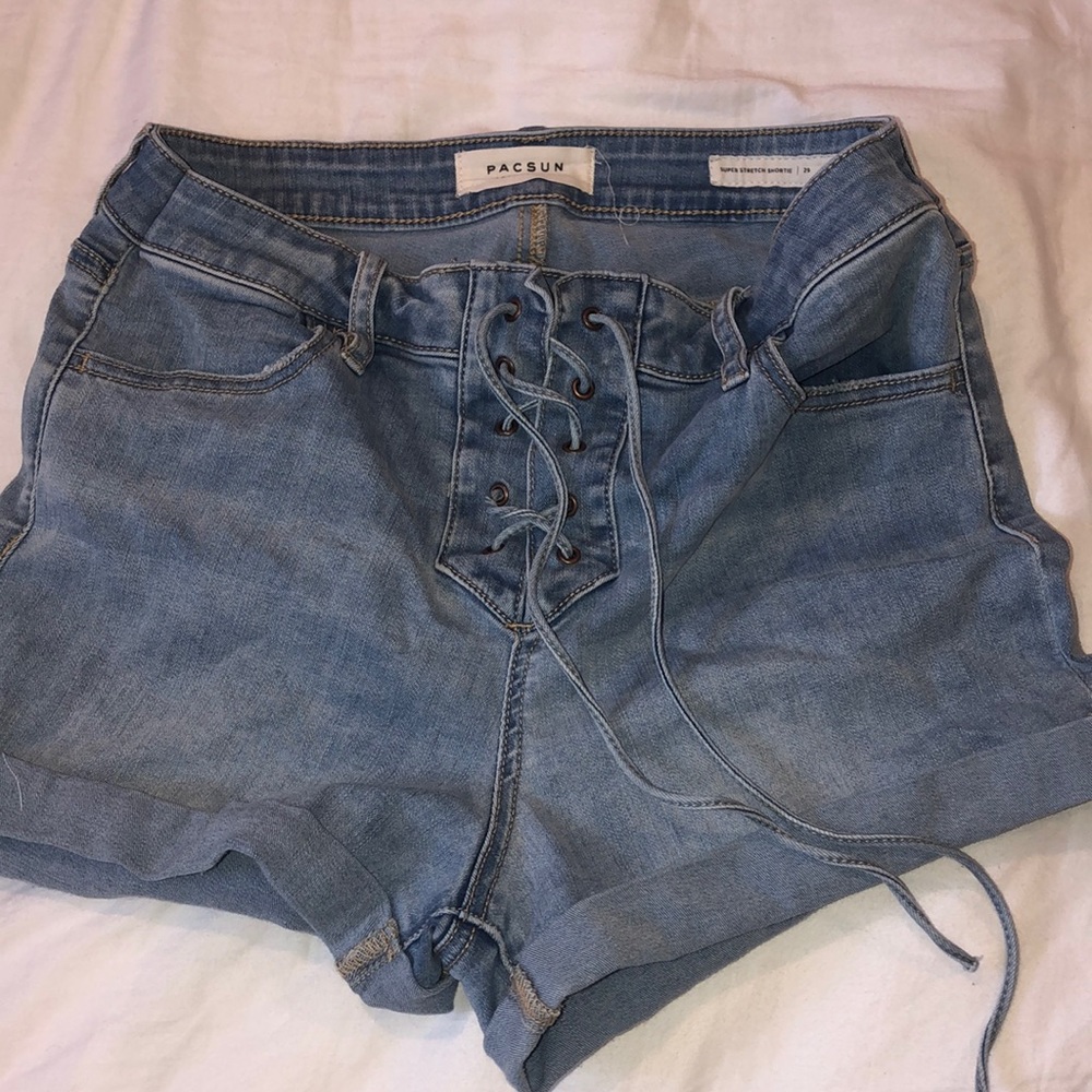 PAC SUN HIGH WAIST JEAN SHORTS
